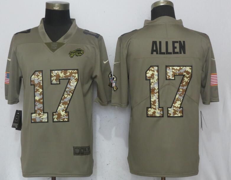 Men Buffalo Bills #17 Allen Olive Camo Carson Salute to Service Limited Nike NFL Jerseys->youth nfl jersey->Youth Jersey